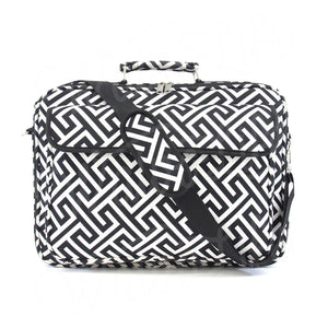 17" Laptop Briefcase Bag - Black Greek Key