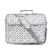 Load image into Gallery viewer, 17&quot; Laptop Briefcase Bag - Grey Greek Key