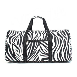 22" Gym Duffel Bag - Zebra with Black Trim