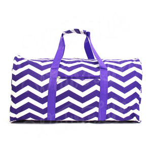 22" Gym Duffel Bag - Purple and White Zig Zag