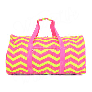22" Gym Duffel Bag - Fuchsia and Green Zig Zag