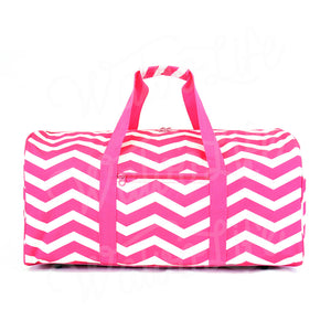 22" Gym Duffel Bag - Fuchsia and White Zig Zag