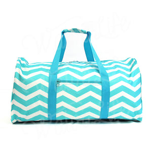 22" Gym Duffel Bag - Blue and White Zig Zag