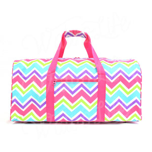 22" Gym Duffel Bag - Multi Pink Zig Zag