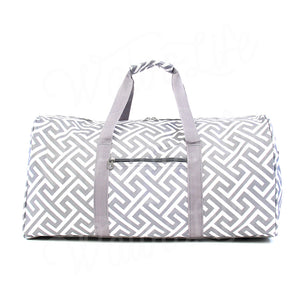 22" Gym Duffel Bag - Grey Greek Key