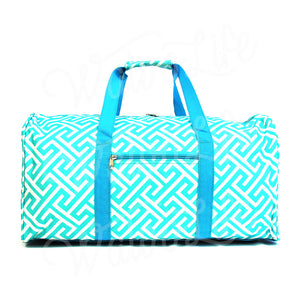 22" Gym Duffel Bag - Blue Greek Key