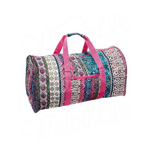 22" Gym Duffel Bag - Boho with Fuchsia Trim