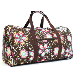 22" Gym Duffel Bag - Brown Daisy