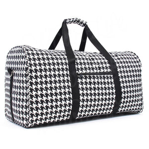 22" Gym Duffel Bag - Houndstooth with Black Trim