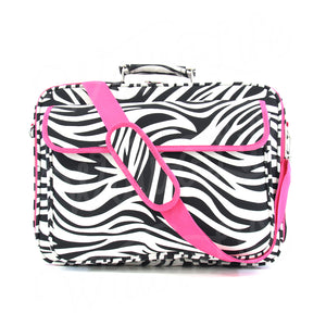 17" Laptop Briefcase Bag - Zebra with Fuchsia Trim