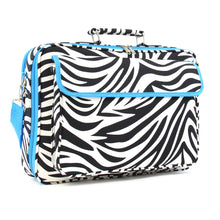 Load image into Gallery viewer, 17&quot; Laptop Briefcase Bag - Zebra with Blue Trim