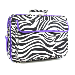 17" Laptop Briefcase Bag - Zebra with Purple Trim