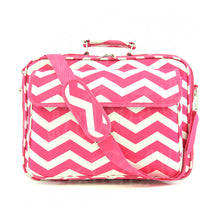 Load image into Gallery viewer, 17&quot; Laptop Briefcase Bag - Fuchsia and White Zig Zag