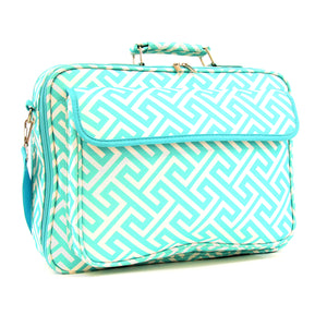 17" Laptop Briefcase Bag - Blue Greek Key