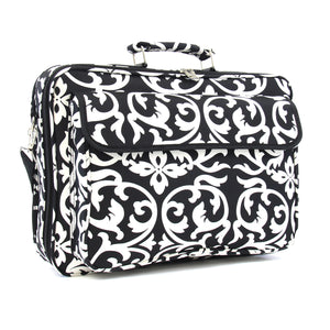17" Laptop Briefcase Bag - Black Damask